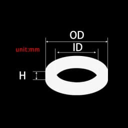 H2mm Flat Gasket M2-M42 Nitrile Silicone Fluorine Rubber NBR VMQ FKM Wear-Resistant Shock-Absorbing Waterproof Sealing Gasket
