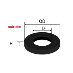 H2mm Flat Gasket M2-M42 Nitrile Silicone Fluorine Rubber NBR VMQ FKM Wear-Resistant Shock-Absorbing Waterproof Sealing Gasket