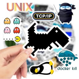 Programming Stickers Hacker Application Logo Developers Programming Waterproof Decal for Laptop Phone Decorative