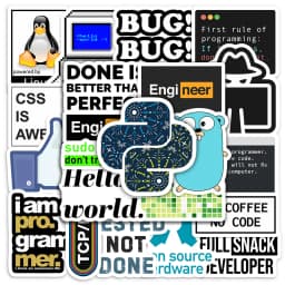 Programming Stickers Hacker Application Logo Developers Programming Waterproof Decal for Laptop Phone Decorative