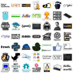 Programming Stickers Hacker Application Logo Developers Programming Waterproof Decal for Laptop Phone Decorative