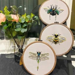 Insect Bead Embroidery DIY Craft Kit Cartoon Cross Stitch Insect Series Bead Embroidery Engraved Insect Pattern Set