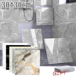 10-50Pcs PVC Marble Wall Stickers Self-Adhesive Thickened Tile Sticker Bathroom Waterproof Floor Sticker Kitchen Home Decoration