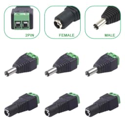 5PCS 12V DC Power Connector Plug Jack 2.1mmx5.5mm Adapter Male Female Socket Barrel for CCTV Camera LED Strip Supply Terminal