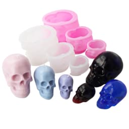 3D Human Skull Candle Silicone Mold Halloween Skull Plaster Crystal Glue Soap DIY Solid Silicone Mold Unique Home Decor Gift