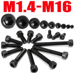 M2M3M4M5M6M8M10M12M14M16 Carbon Steel Grade 12.9 DIN912 Hex Socket Bolts Black Metric Threaded Hexagonal Machine Screws DIY Bolt