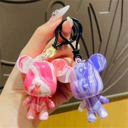 Creative Fluid Bear Handmade DIY Painting Violent Bear Sculpture White Mold Doll Figurine Toys Animal Bear Home Decor Ornaments