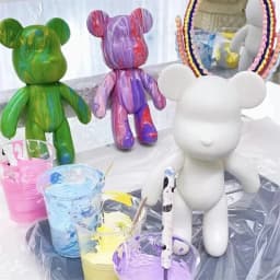 Creative Fluid Bear Handmade DIY Painting Violent Bear Sculpture White Mold Doll Figurine Toys Animal Bear Home Decor Ornaments