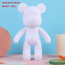 Creative Fluid Bear Handmade DIY Painting Violent Bear Sculpture White Mold Doll Figurine Toys Animal Bear Home Decor Ornaments