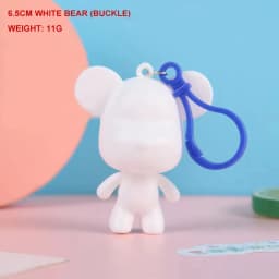 Creative Fluid Bear Handmade DIY Painting Violent Bear Sculpture White Mold Doll Figurine Toys Animal Bear Home Decor Ornaments