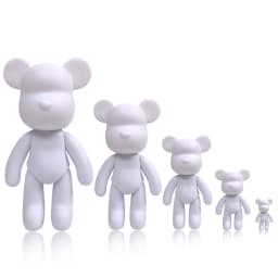 Creative Fluid Bear Handmade DIY Painting Violent Bear Sculpture White Mold Doll Figurine Toys Animal Bear Home Decor Ornaments