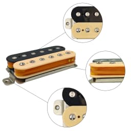Phrilam Pro HH High Output Alnico5 6 Non &6 Adjustable Humbucker Neck/50mm7.6K Bridge/52mm Pickups8.8/16.5K for Electric Guitar