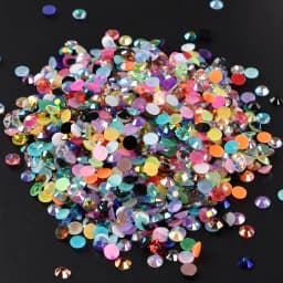 All black seriesWholesale Bulk Resin Rhinestone Jelly transparent AB 2mm,3mm,4mm,5mm,6mm  FlatBack Nail Art Garment Decoration