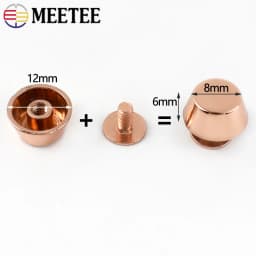 Meetee 10-50Pcs Metal Rivet Screw Buckles Handbag Bottom Protecting Feet Nail Bucket Flat Studs Bag Purse DIY Leather Craft