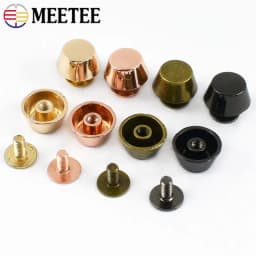 Meetee 10-50Pcs Metal Rivet Screw Buckles Handbag Bottom Protecting Feet Nail Bucket Flat Studs Bag Purse DIY Leather Craft