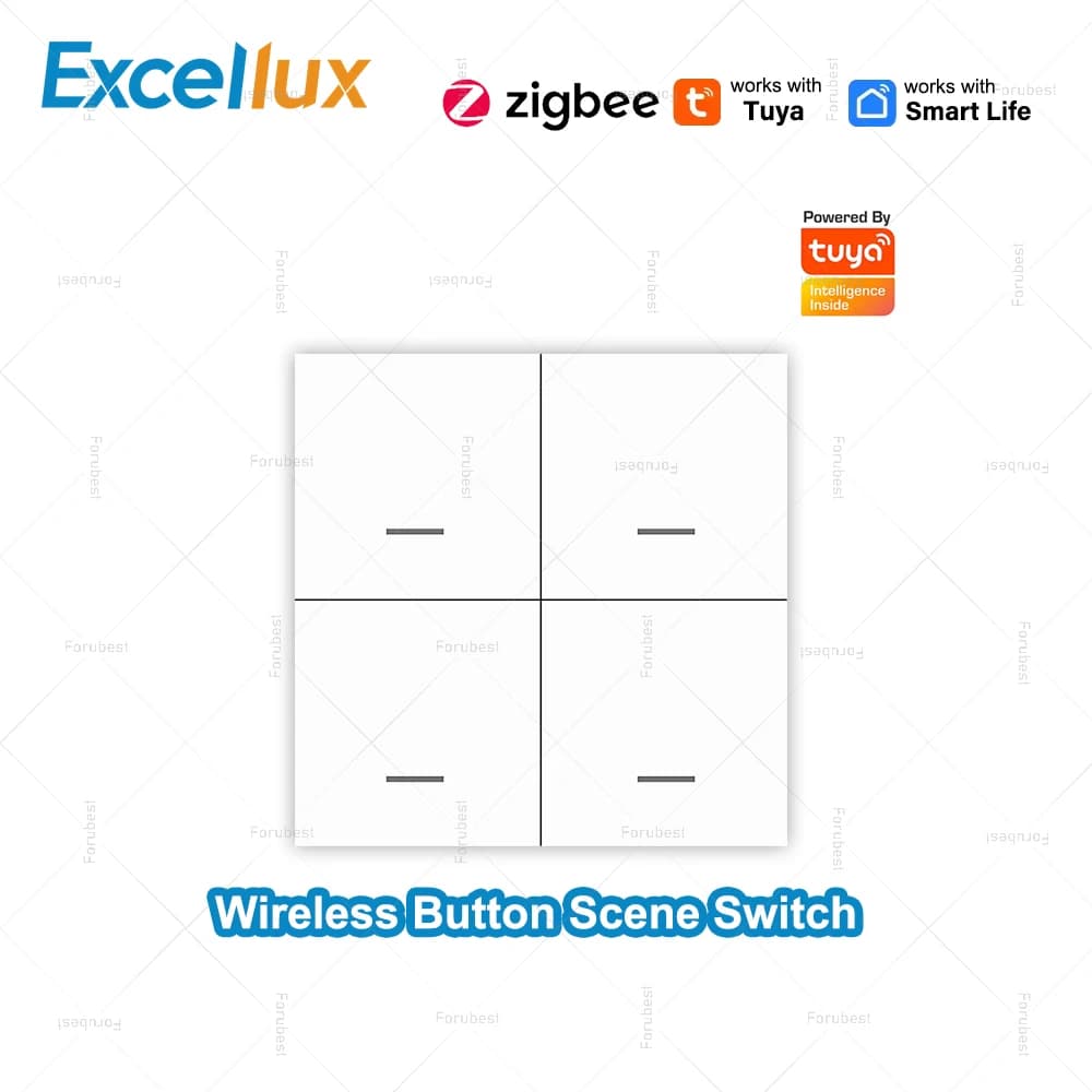 Smart ZigBee Scene Switch Wireless Scene Switch 4 Gang 12 Mode Automatic Scenario Push Button Controller Support For Tuya Z2MQTT