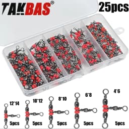 3 Three Way Swivels,Triple Swivel T-Shape Barrel Swivel, Fishing Tackle Connector Fishing Line Swivel Catfish Rig