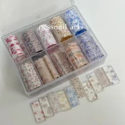 10Rolls Flower Lace Plaid  Bow  Nail Foils Transfer Paper  Nail Art Stickers  Manicure Set Decal  Nails Decoration