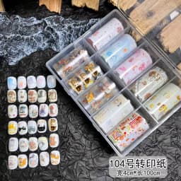 10Rolls Flower Lace Plaid  Bow  Nail Foils Transfer Paper  Nail Art Stickers  Manicure Set Decal  Nails Decoration