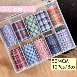 10Rolls Flower Lace Plaid  Bow  Nail Foils Transfer Paper  Nail Art Stickers  Manicure Set Decal  Nails Decoration