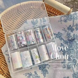 10Rolls Flower Lace Plaid  Bow  Nail Foils Transfer Paper  Nail Art Stickers  Manicure Set Decal  Nails Decoration