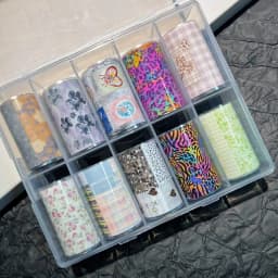 10Rolls Flower Lace Plaid  Bow  Nail Foils Transfer Paper  Nail Art Stickers  Manicure Set Decal  Nails Decoration