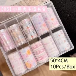 10Rolls Flower Lace Plaid  Bow  Nail Foils Transfer Paper  Nail Art Stickers  Manicure Set Decal  Nails Decoration