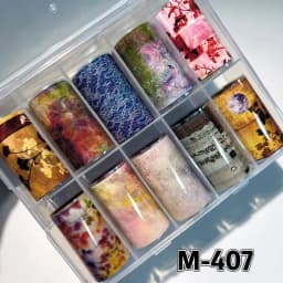 10Rolls Flower Lace Plaid  Bow  Nail Foils Transfer Paper  Nail Art Stickers  Manicure Set Decal  Nails Decoration