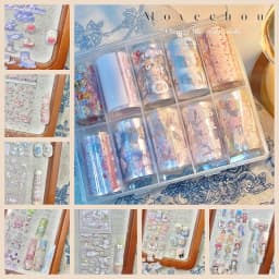 10Rolls Flower Lace Plaid  Bow  Nail Foils Transfer Paper  Nail Art Stickers  Manicure Set Decal  Nails Decoration