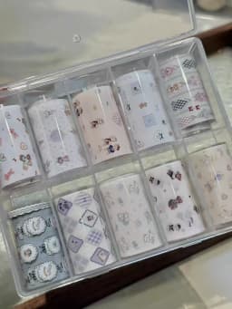 10Rolls Flower Lace Plaid  Bow  Nail Foils Transfer Paper  Nail Art Stickers  Manicure Set Decal  Nails Decoration
