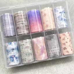 10Rolls Flower Lace Plaid  Bow  Nail Foils Transfer Paper  Nail Art Stickers  Manicure Set Decal  Nails Decoration
