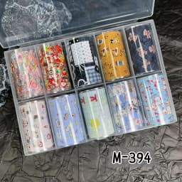 10Rolls Flower Lace Plaid  Bow  Nail Foils Transfer Paper  Nail Art Stickers  Manicure Set Decal  Nails Decoration