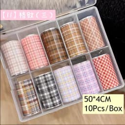10Rolls Flower Lace Plaid  Bow  Nail Foils Transfer Paper  Nail Art Stickers  Manicure Set Decal  Nails Decoration