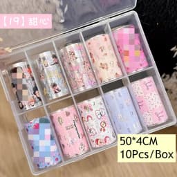 10Rolls Flower Lace Plaid  Bow  Nail Foils Transfer Paper  Nail Art Stickers  Manicure Set Decal  Nails Decoration