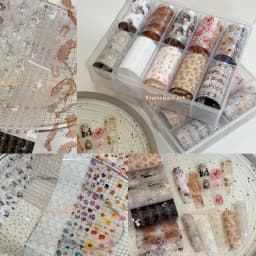 10Rolls Flower Lace Plaid  Bow  Nail Foils Transfer Paper  Nail Art Stickers  Manicure Set Decal  Nails Decoration