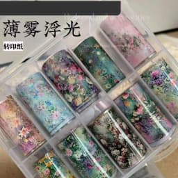 10Rolls Flower Lace Plaid  Bow  Nail Foils Transfer Paper  Nail Art Stickers  Manicure Set Decal  Nails Decoration
