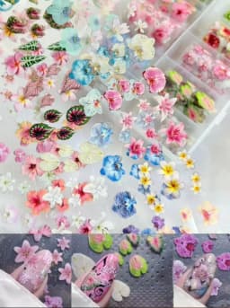 10Rolls Flower Lace Plaid  Bow  Nail Foils Transfer Paper  Nail Art Stickers  Manicure Set Decal  Nails Decoration