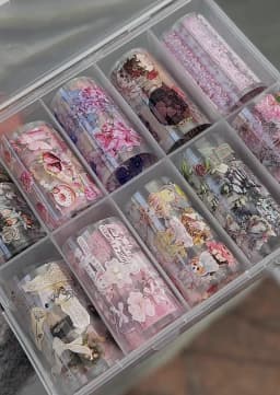 10Rolls Flower Lace Plaid  Bow  Nail Foils Transfer Paper  Nail Art Stickers  Manicure Set Decal  Nails Decoration