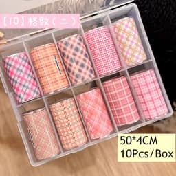 10Rolls Flower Lace Plaid  Bow  Nail Foils Transfer Paper  Nail Art Stickers  Manicure Set Decal  Nails Decoration