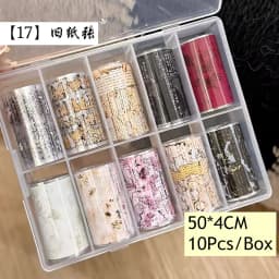 10Rolls Flower Lace Plaid  Bow  Nail Foils Transfer Paper  Nail Art Stickers  Manicure Set Decal  Nails Decoration