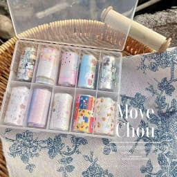 10Rolls Flower Lace Plaid  Bow  Nail Foils Transfer Paper  Nail Art Stickers  Manicure Set Decal  Nails Decoration