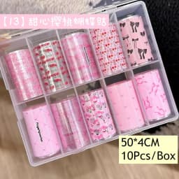 10Rolls Flower Lace Plaid  Bow  Nail Foils Transfer Paper  Nail Art Stickers  Manicure Set Decal  Nails Decoration