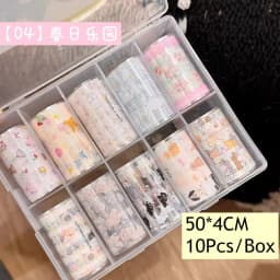 10Rolls Flower Lace Plaid  Bow  Nail Foils Transfer Paper  Nail Art Stickers  Manicure Set Decal  Nails Decoration