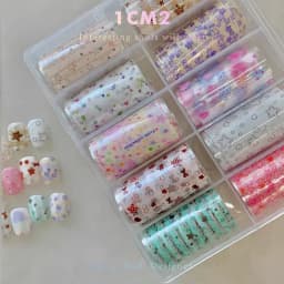 10Rolls Flower Lace Plaid  Bow  Nail Foils Transfer Paper  Nail Art Stickers  Manicure Set Decal  Nails Decoration