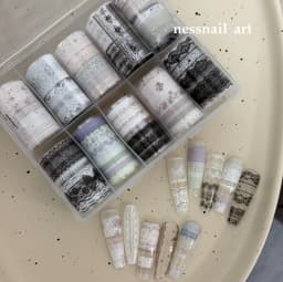 10Rolls Flower Lace Plaid  Bow  Nail Foils Transfer Paper  Nail Art Stickers  Manicure Set Decal  Nails Decoration