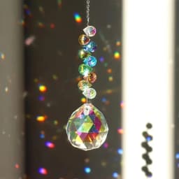 1/2pc Strawberry Bead Crystal Ball Sun Catcher - Hanging Prism For Garden & Home Decor, Glass/Iron Craft Tool