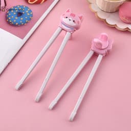 1Pair Baby Kids Training Tableware Food Sticks Cartoon Animal Chopsticks For Children Cute Cat Elementary Learning Chopstick