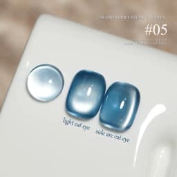 1-12pcs TC Summer Blue Glass Bead Cat Eye Gel Nail Polish Flash White Spar Nude Color Magnet Nail Art Gel Salon Christmas Nails
