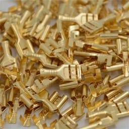 100pcs High-quality 6.3mm Golden Brass Car Speaker Female Shovel-shaped Terminal Wire Connector