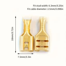 100pcs High-quality 6.3mm Golden Brass Car Speaker Female Shovel-shaped Terminal Wire Connector